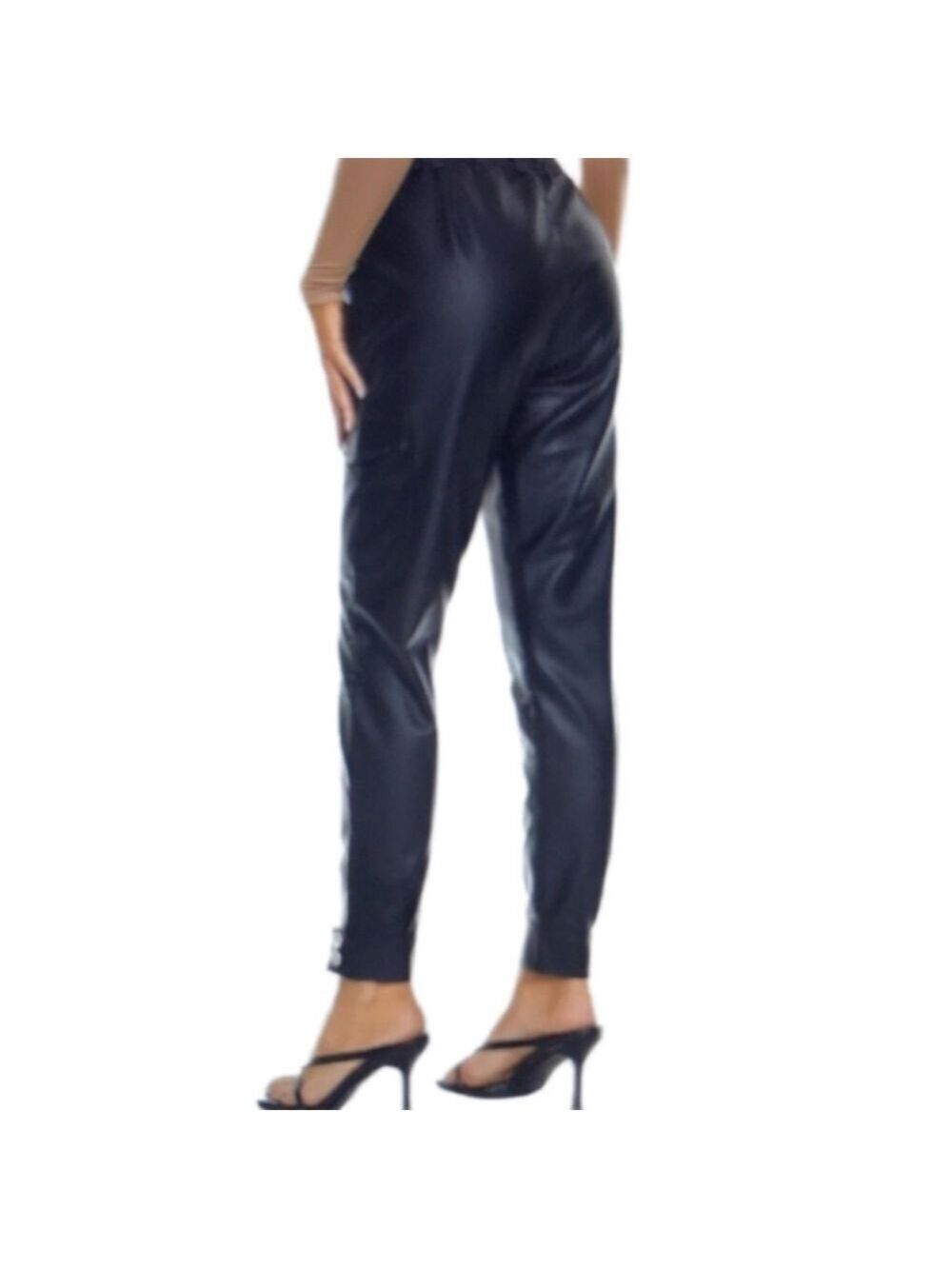 NWT Faux Leather Casual Cargo Pants Size Small